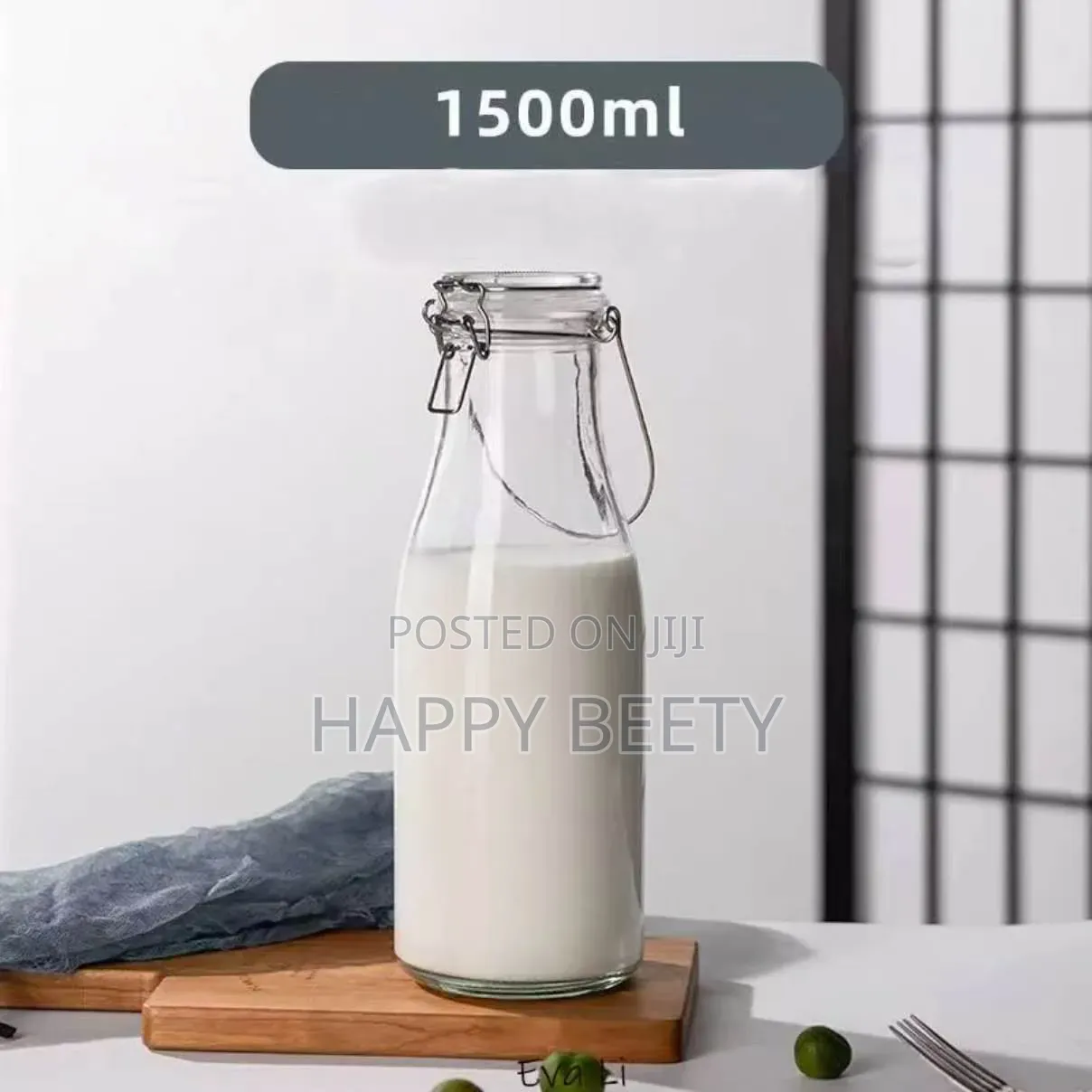 1.5 Litres Food Grade Sealed Glass Bottle