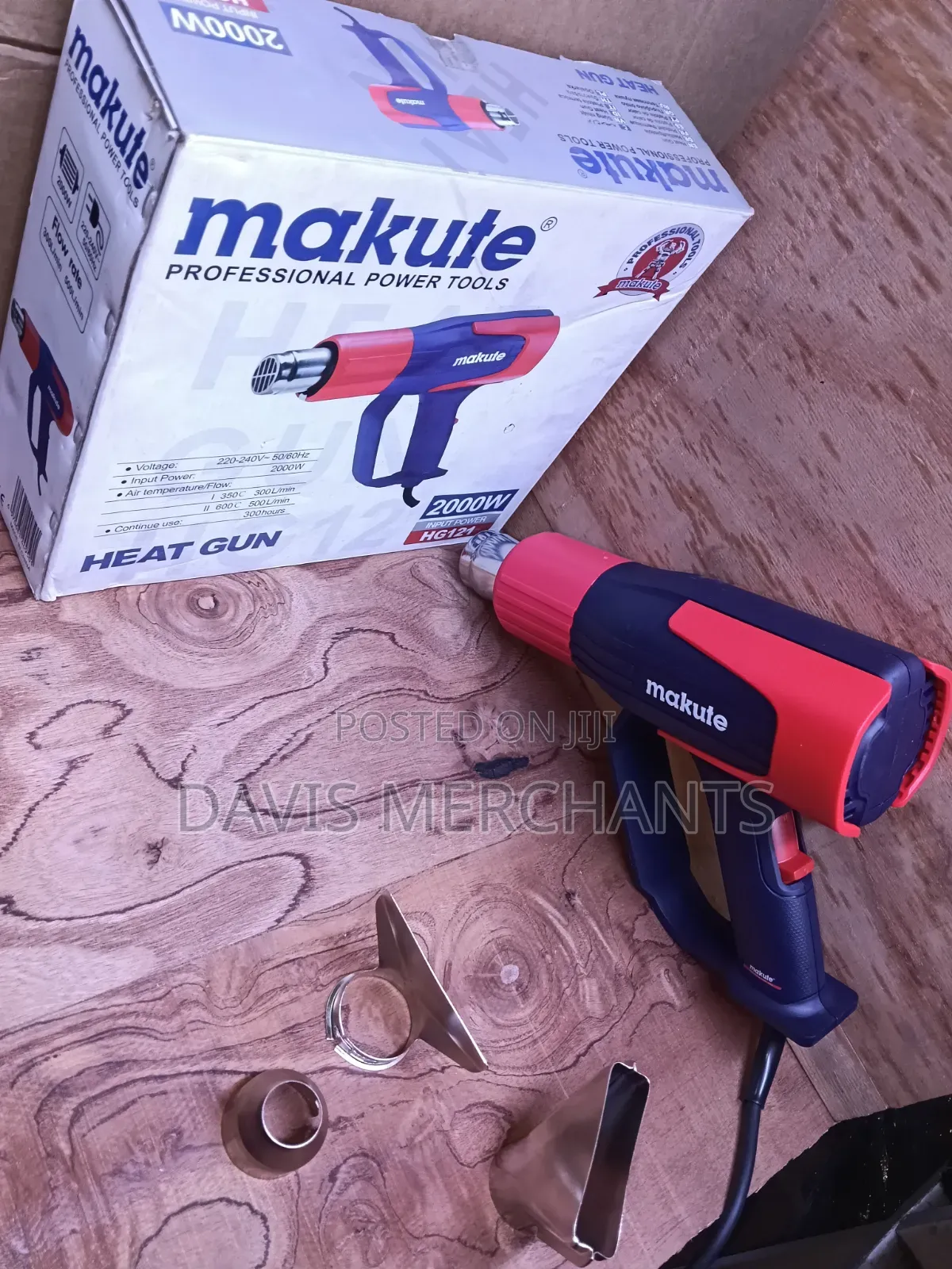 Heat Gun 2000 Watts Makute Model HG121 600°C Max Temp 50/60Hz 220/240v
