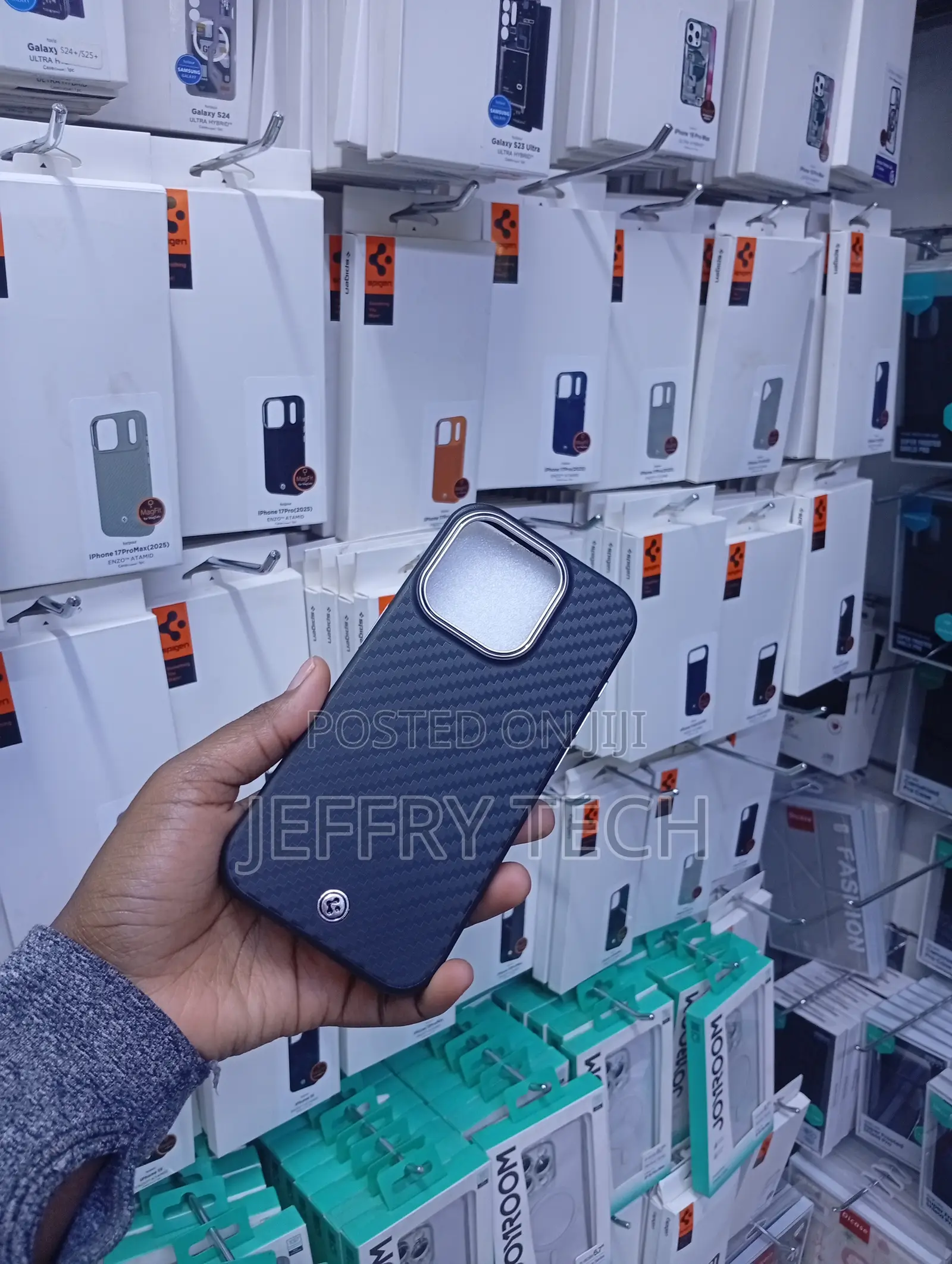 Spigen Enzo MagFit Case Designed for the iPhone 16 Pro Max.