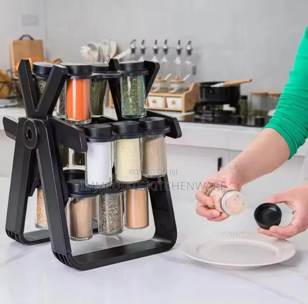 18 in 1 Rotating Spice Jars and Rack