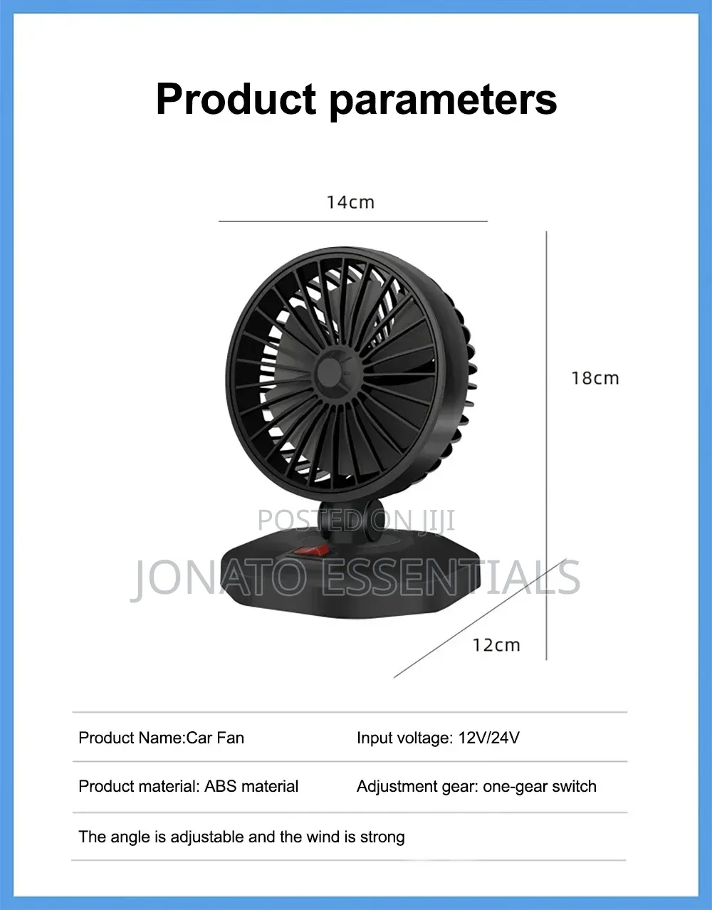 12V Car Dashboard Cooling Fan Powerful Dual Head Auto Air Fan