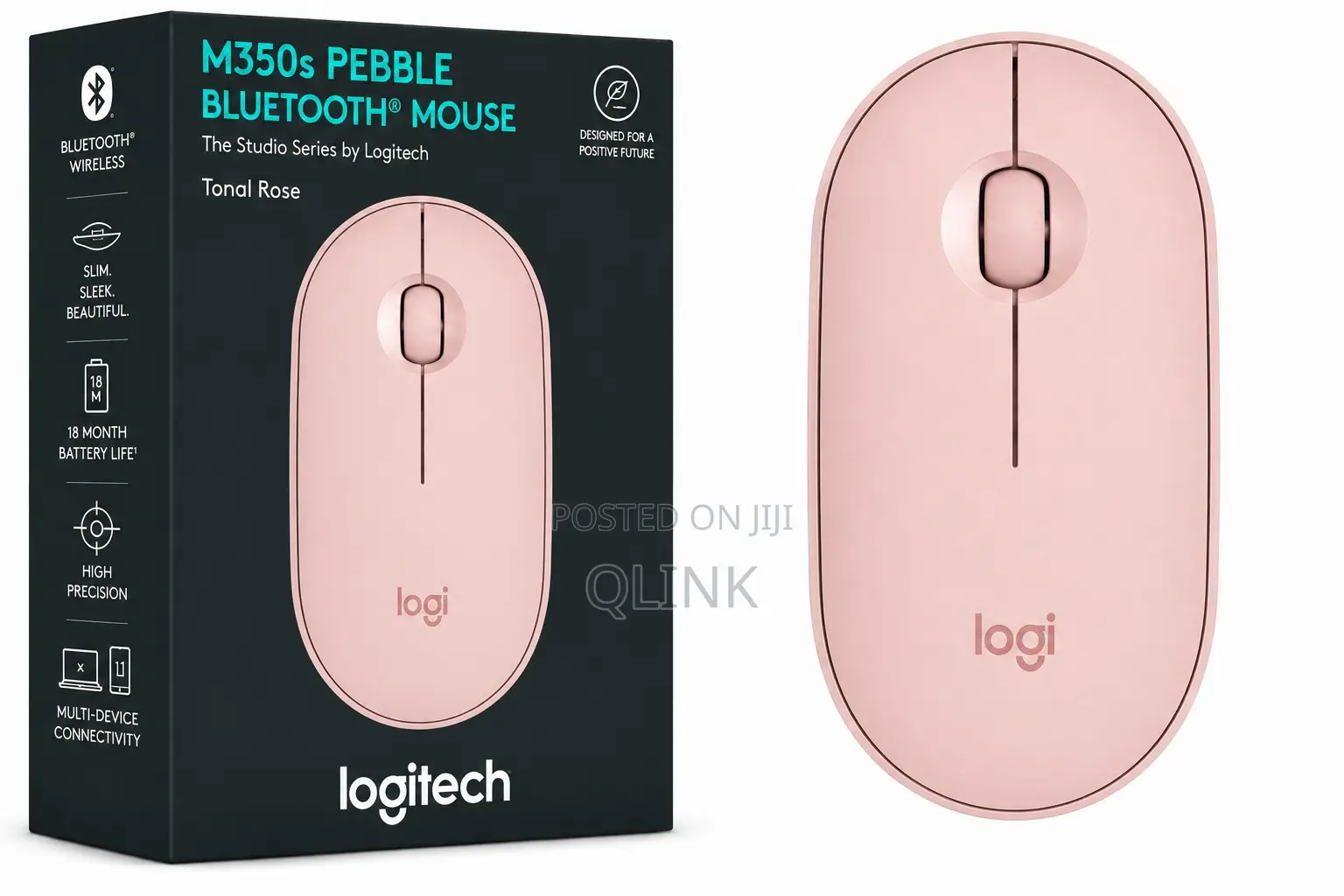 Logitech M350s Pebble Bluetooth Mouse - Tonal Rose - 910-007014