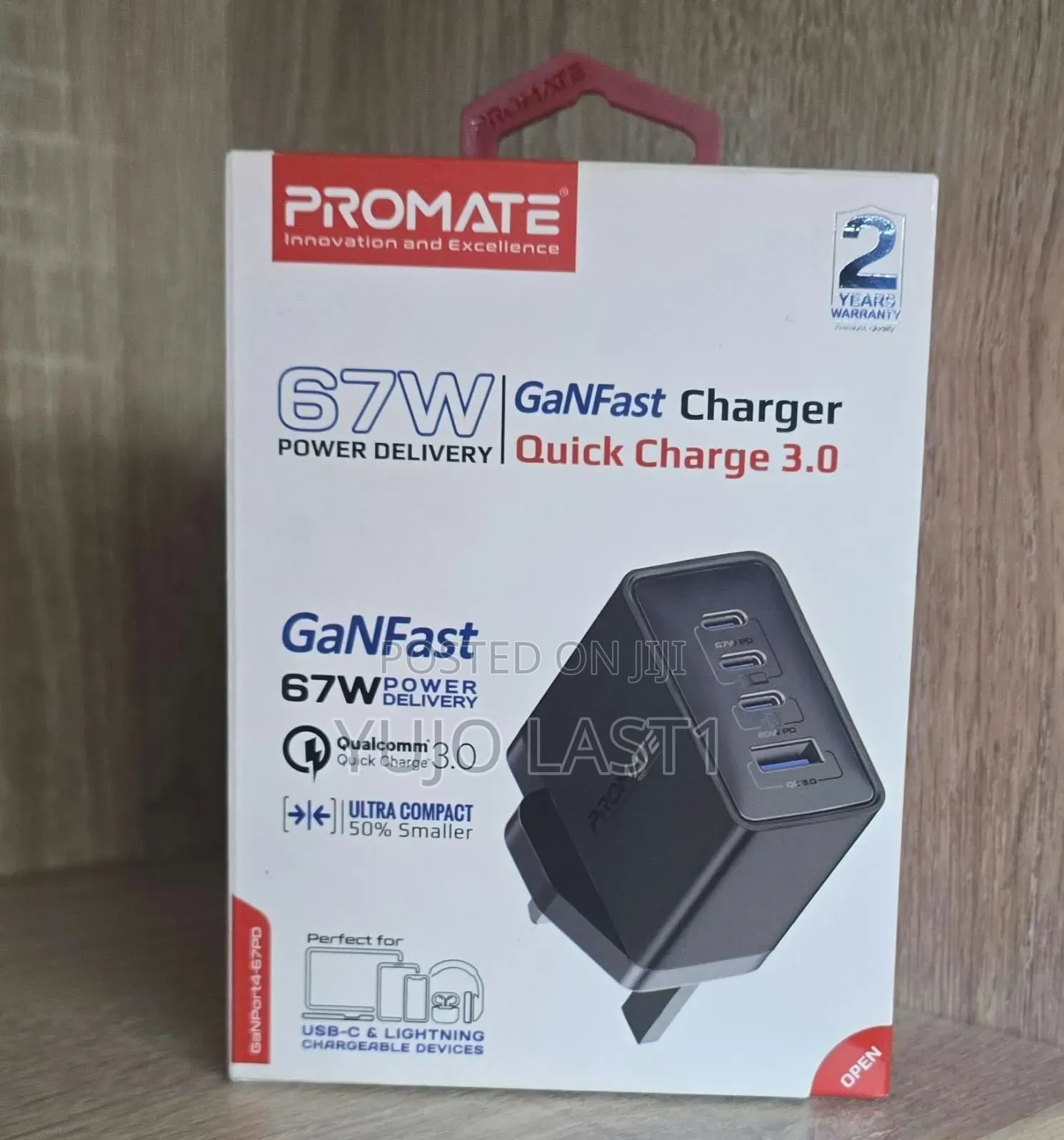 Promate GANPORT4-67PD 67W PD Power Delivery Charger – High‐Speed
