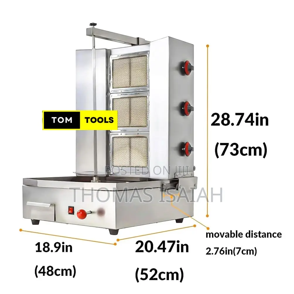 3 Burners Commercial Gas Shawarma Doner Kebab Machine