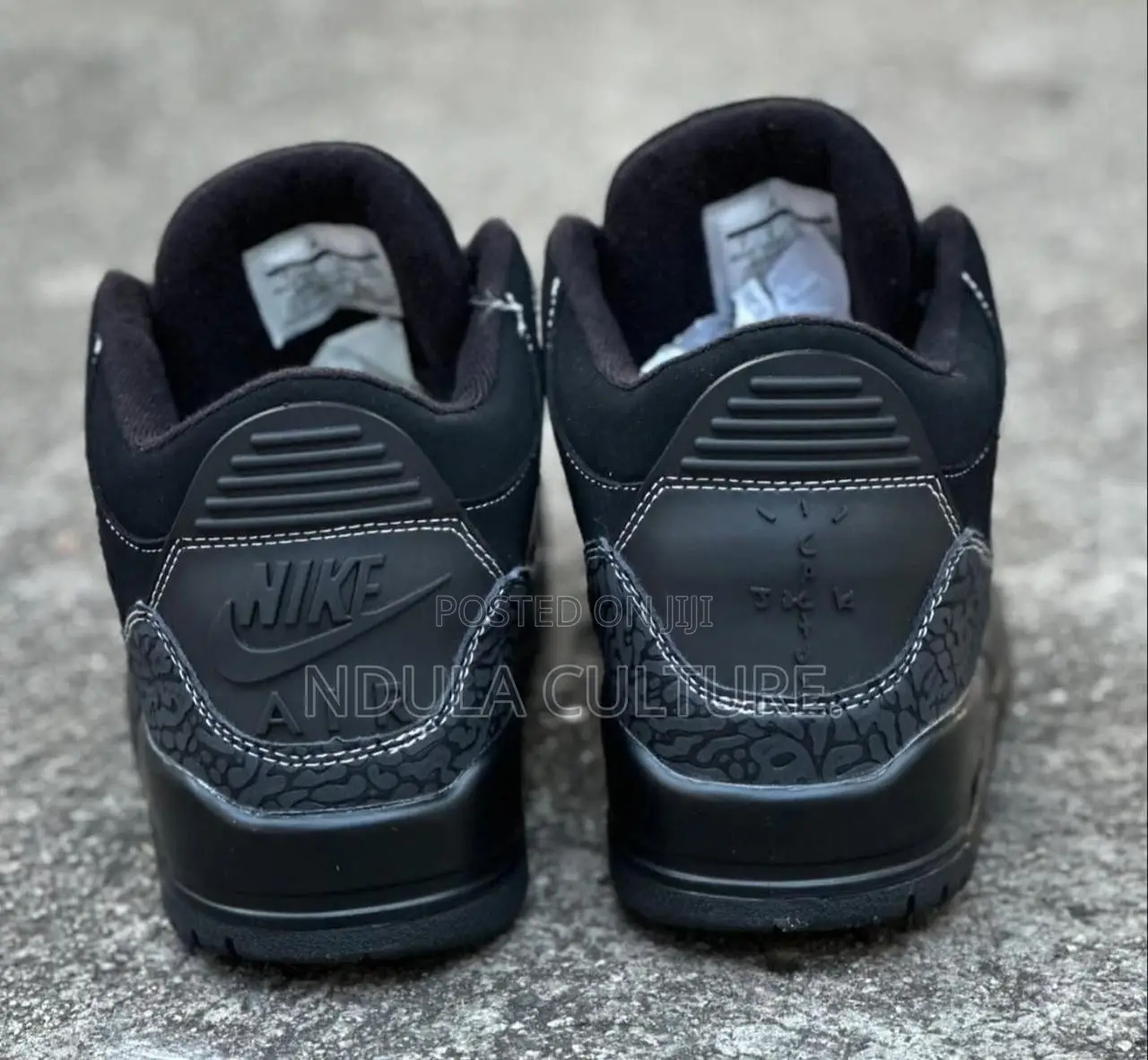 Jordan 3 Cactus Jack X Travis Scott Black and White