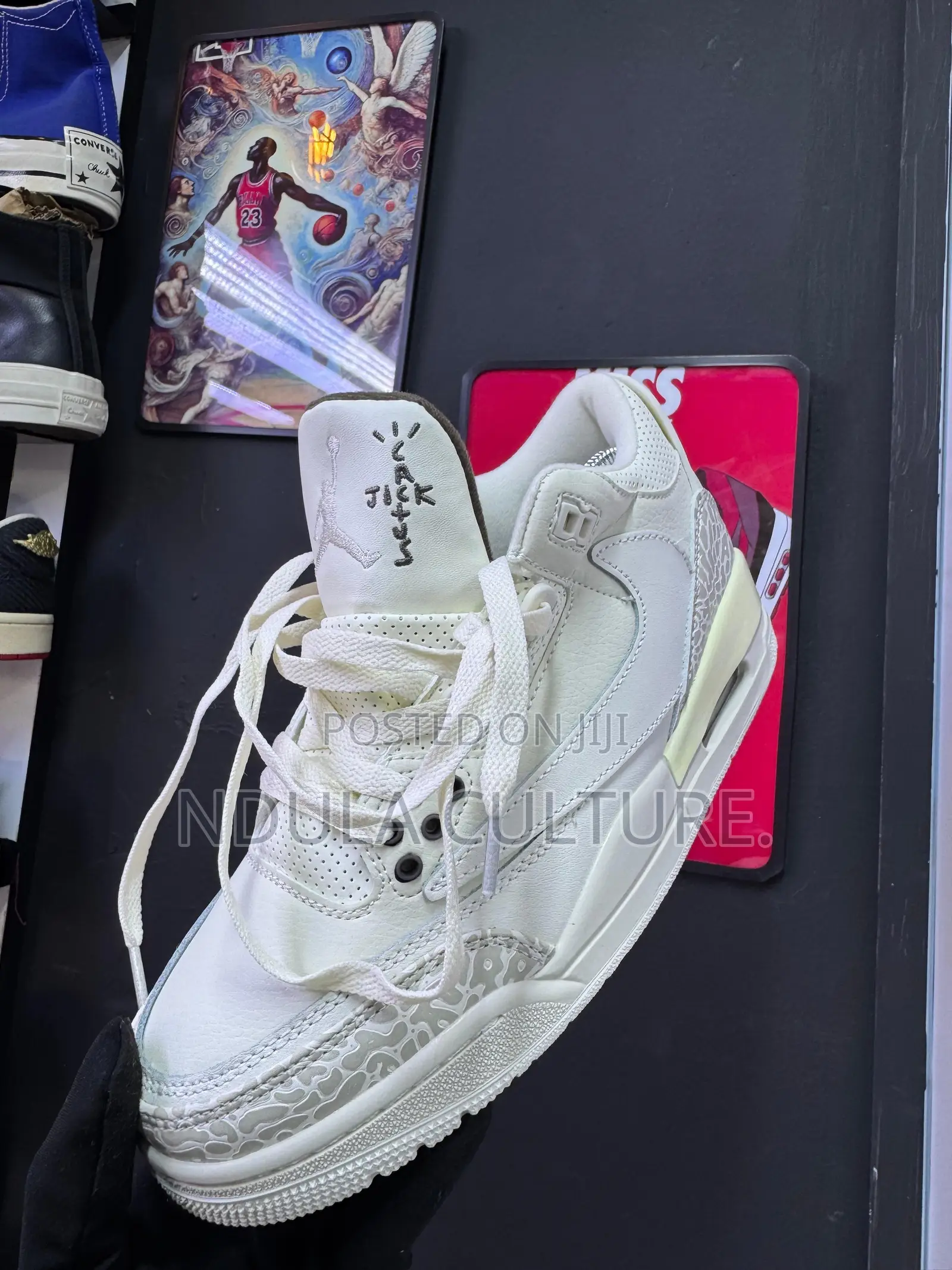 Jordan 3 Cactus Jack X Travis Scott Black and White