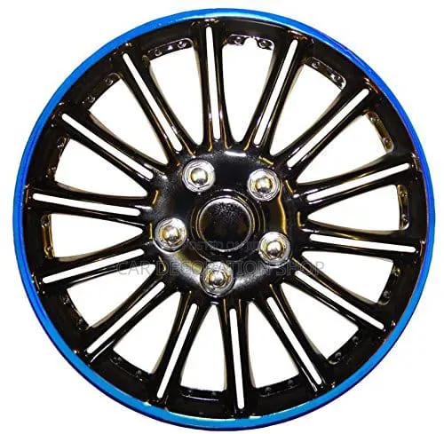 13" Black Accent Split Spokes Wheel Caps