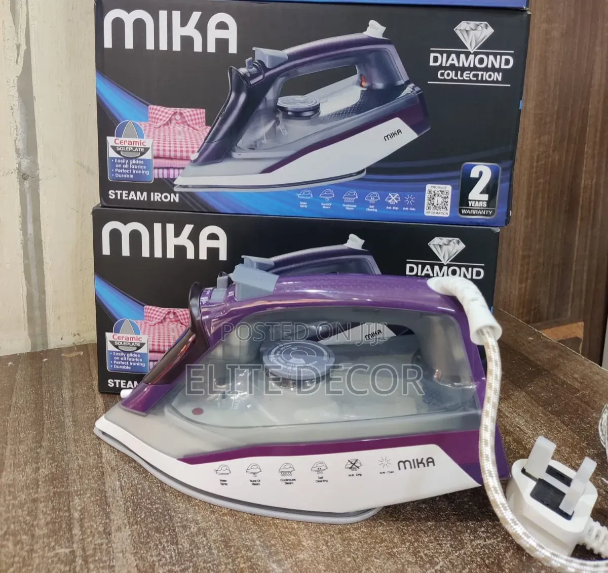 Mika 2400W Steam Iron With Ceramic Soleplate
