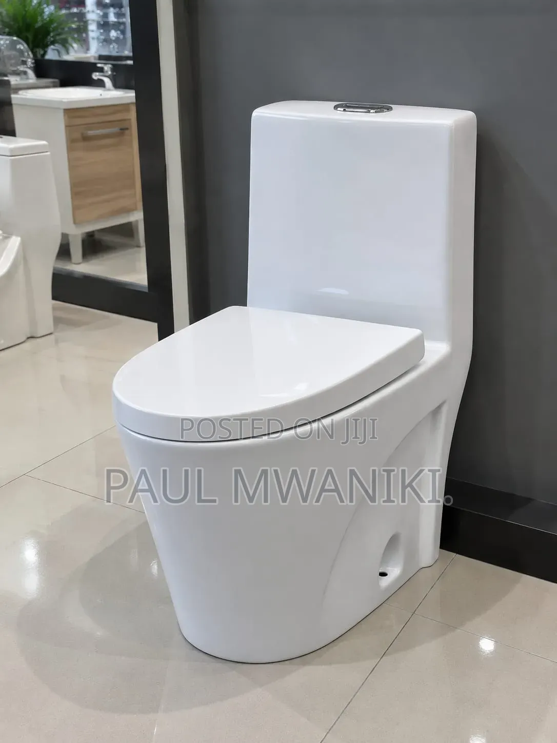 Modern One-Piece Ceramic Toilet – Stylish Easy to Clean