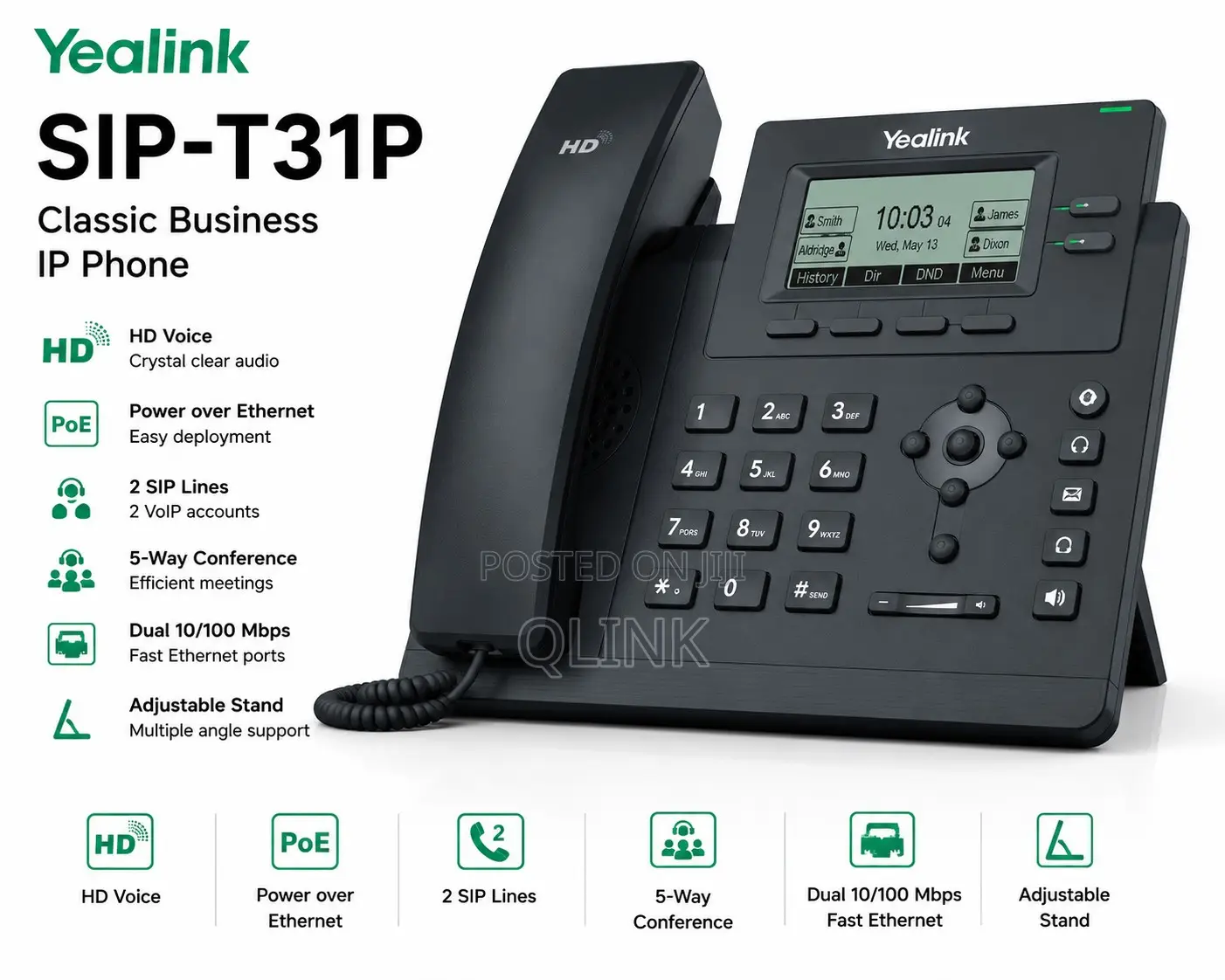 Yealink SIP-T31P - Classic Business IP Phone