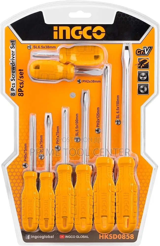 INGCO HKSD0858 8 Pcs screwdriver set