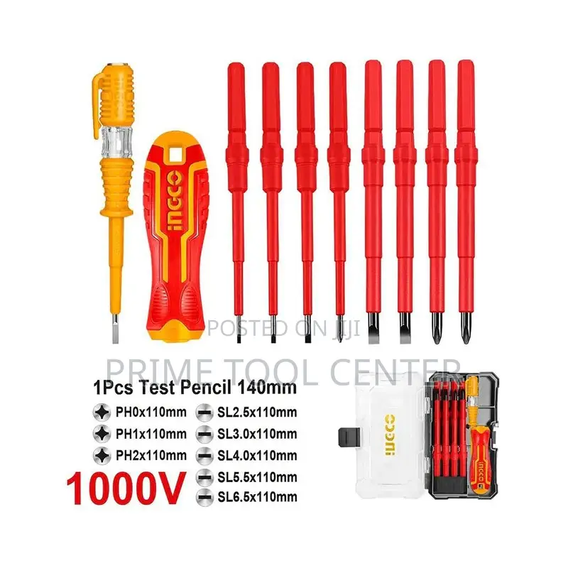 INGCO 10 Pcs interchangeable Insulated screwdriver set