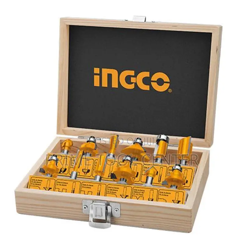 INGCO 12 Pcs router bits set(8mm)