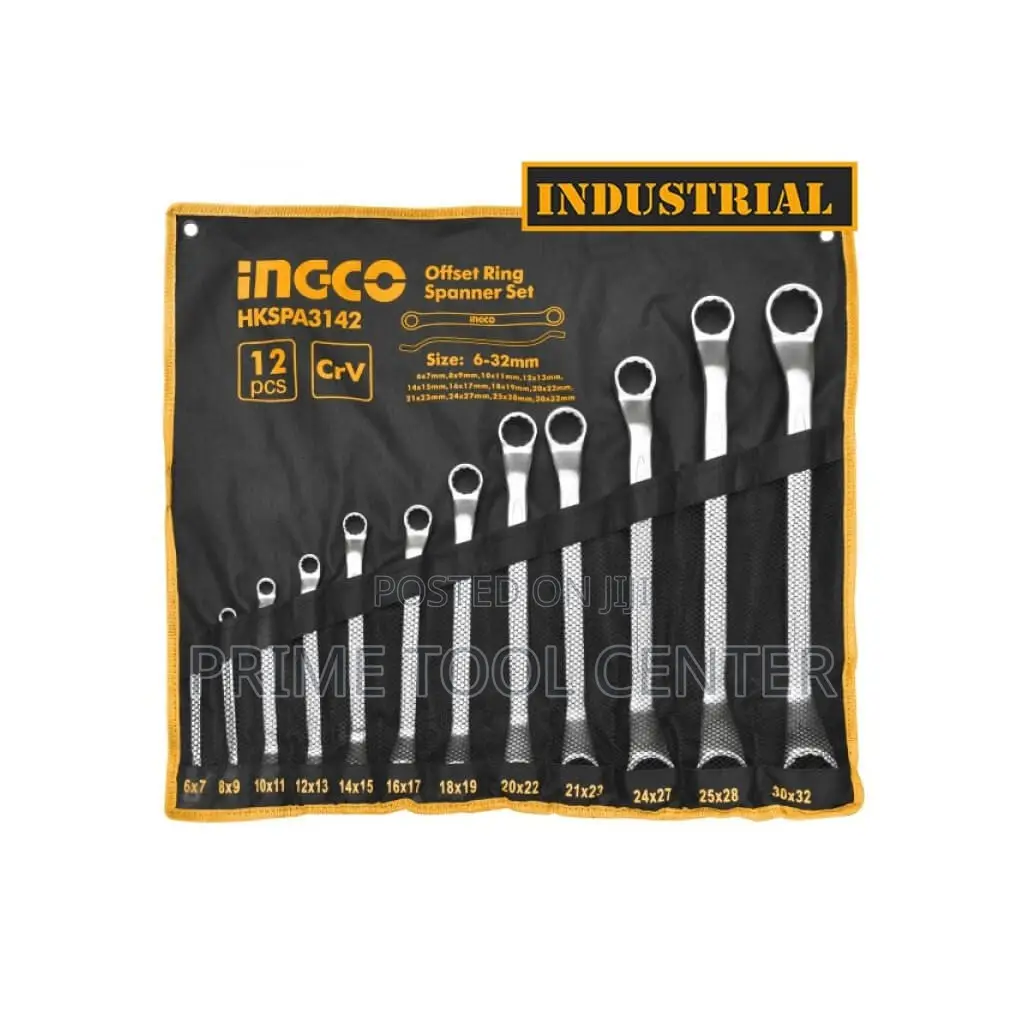 INGCO 12pc offset ring spanner set Size:6-32