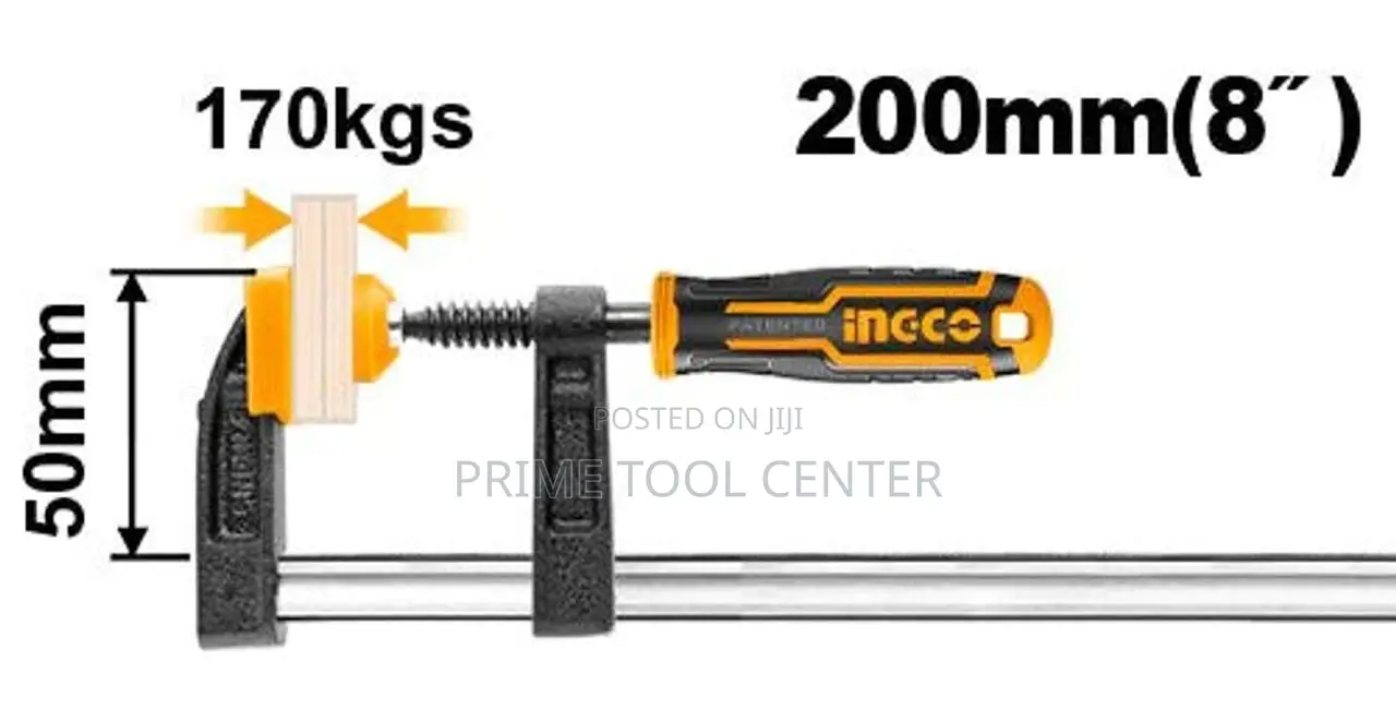 INGCO F clamp with plastic handle 50x200mm