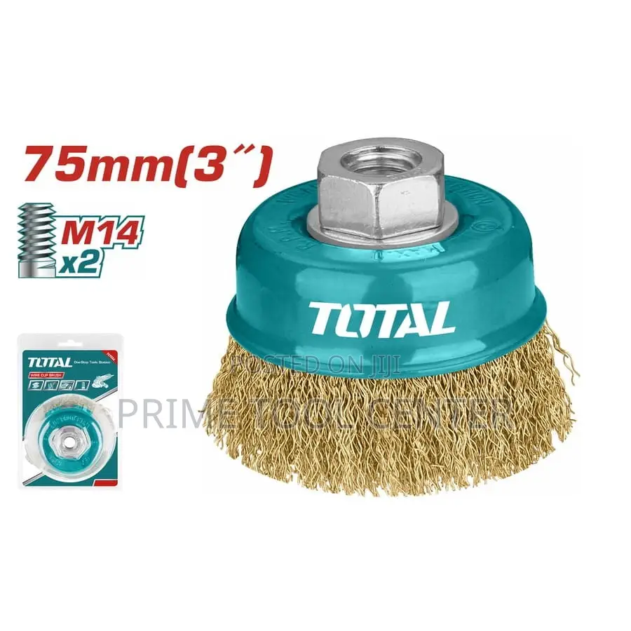 Total Wire cup brush Dia: 75mm, 3″