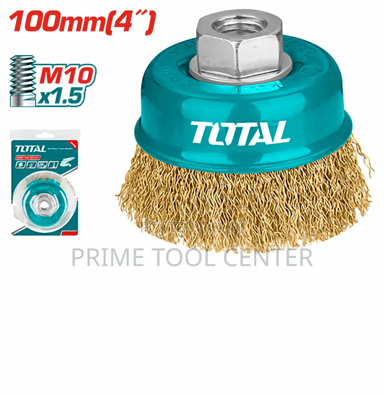 Total Wire cup brush Dia: 100mm, 4″