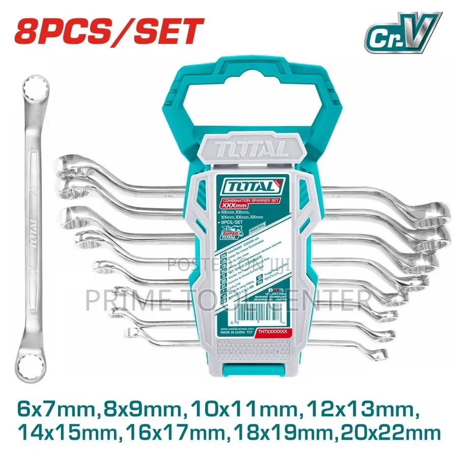Total 8pcs offset ring spanner set Size:6-22