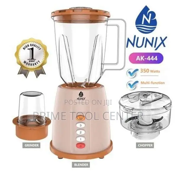 Nunix AK-444 – 3 In 1 Blender, Grinder & Chopper