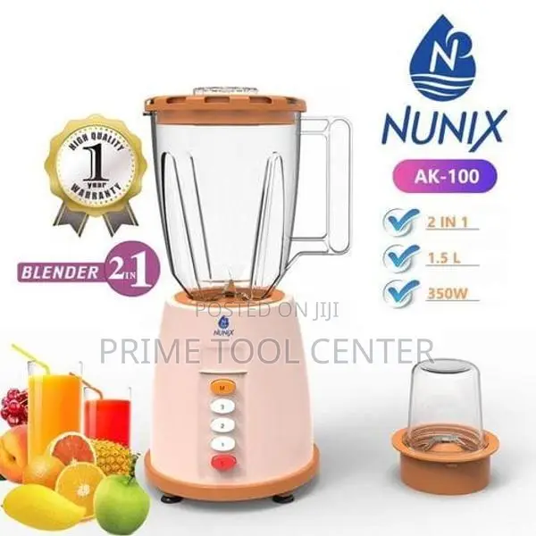 Nunix AK-100 – 2 In 1 Blender With Grinding Machine – 1.5L