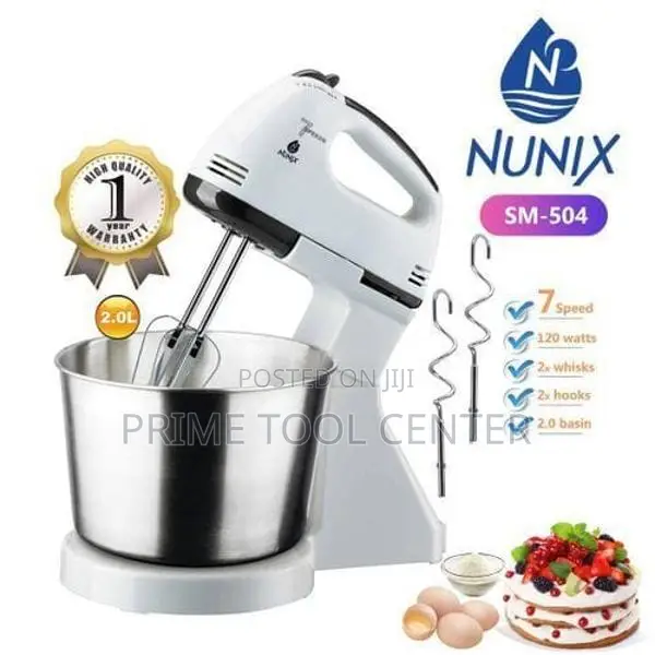 Nunix 7 Speed Hand Mixer With Bowl-2L