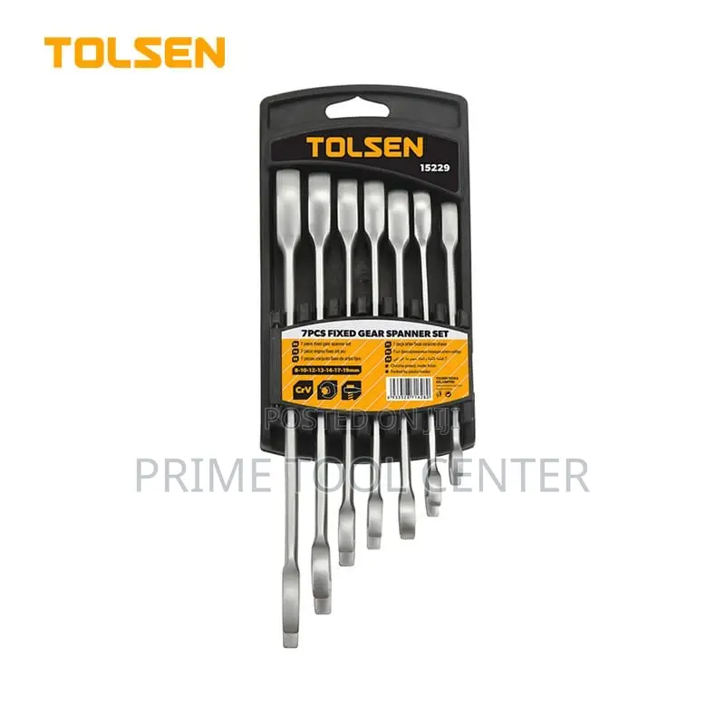TOLSEN 7PCS FIXED HEAD COMBINATION GEAR RATCHET SPANNER SET