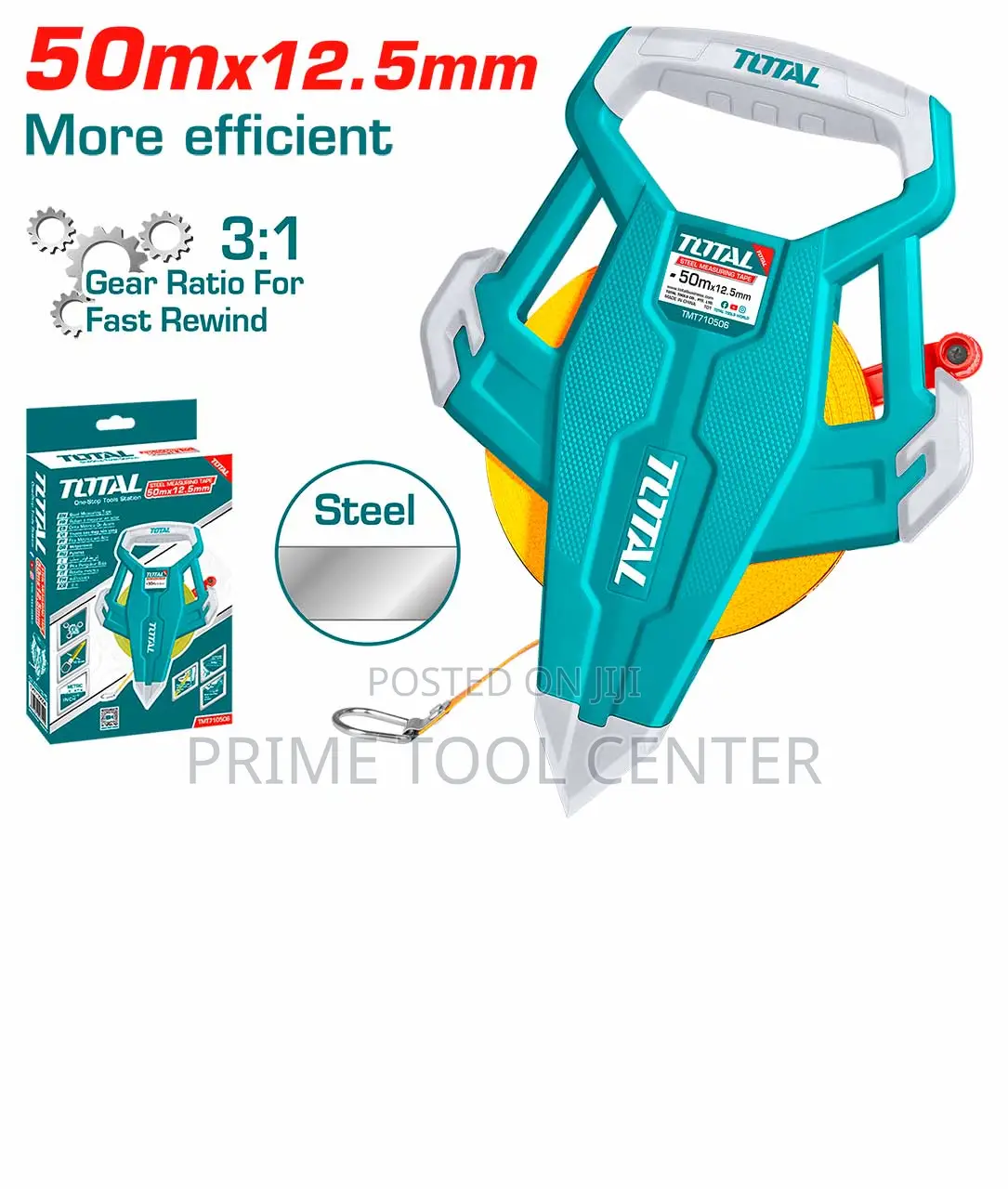 TOTAL Steel measuring tape 50M