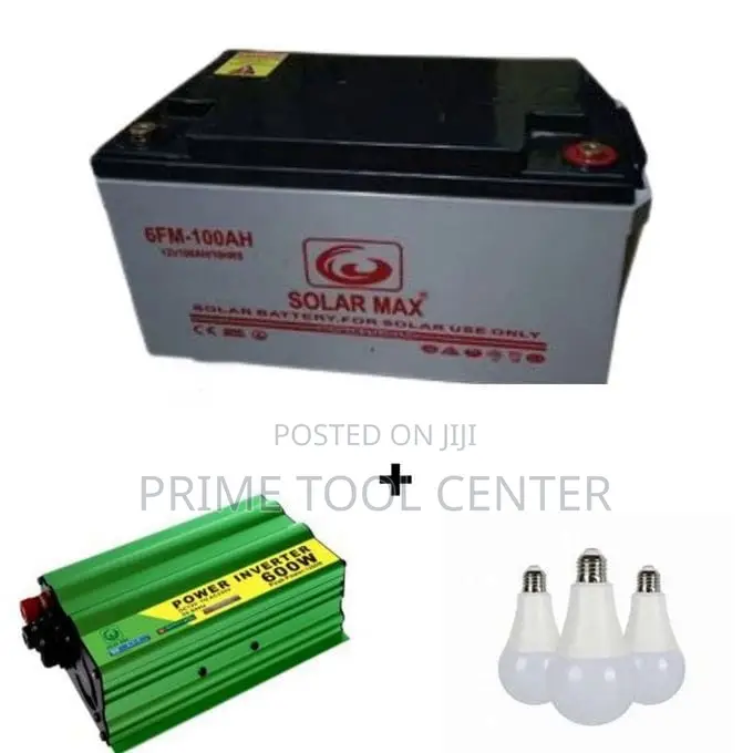 Solarmax 100 AH BATTERY + 600 W INVERTYER