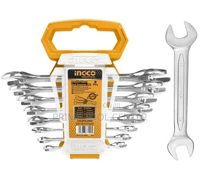 INGCO 8pcs double open end spanner set Size:6-22mm