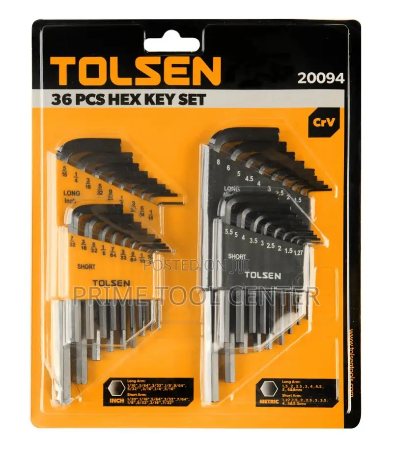 36PCS Inch Metric Hex Key Set