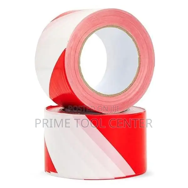 2 Pack Caution Tape Roll, Red and White Stripes, High Visibility