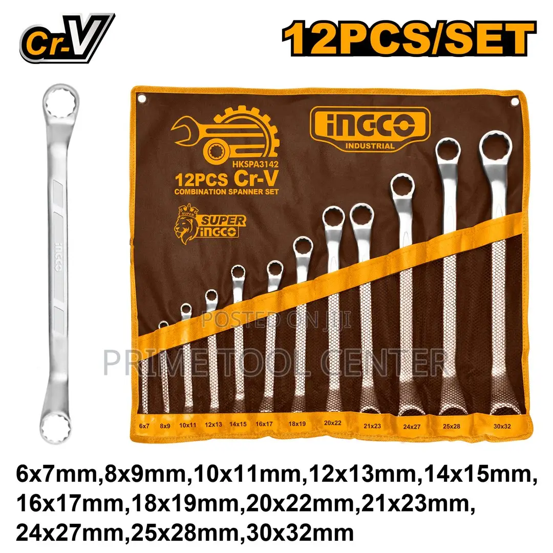 INGCO 12pcs offset ring spanner set Size:6-32mm