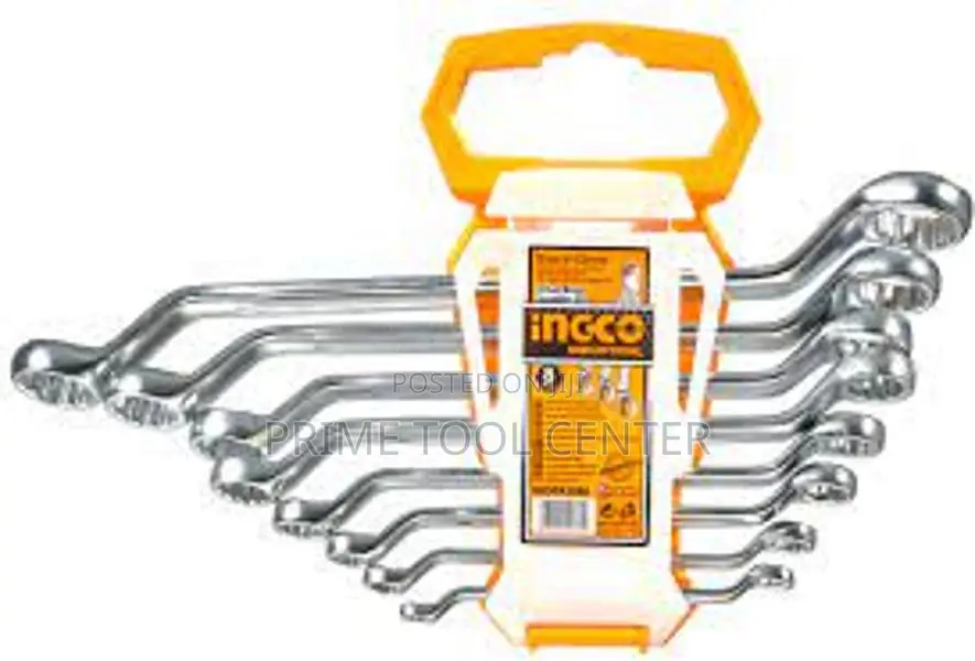 INGCO 8pcs offset ring spanner set Size:6-22mm