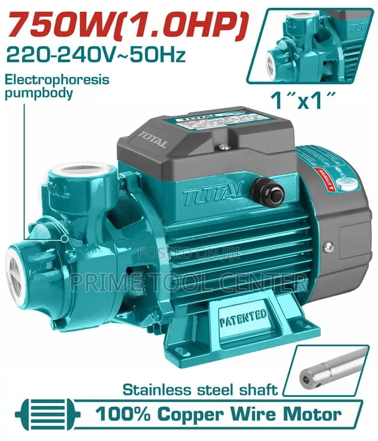 Total Water pump power:750W(1.0HP)