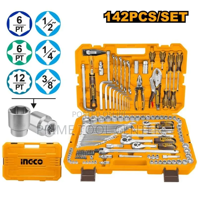 Ingco 142 Pcs combination tools set