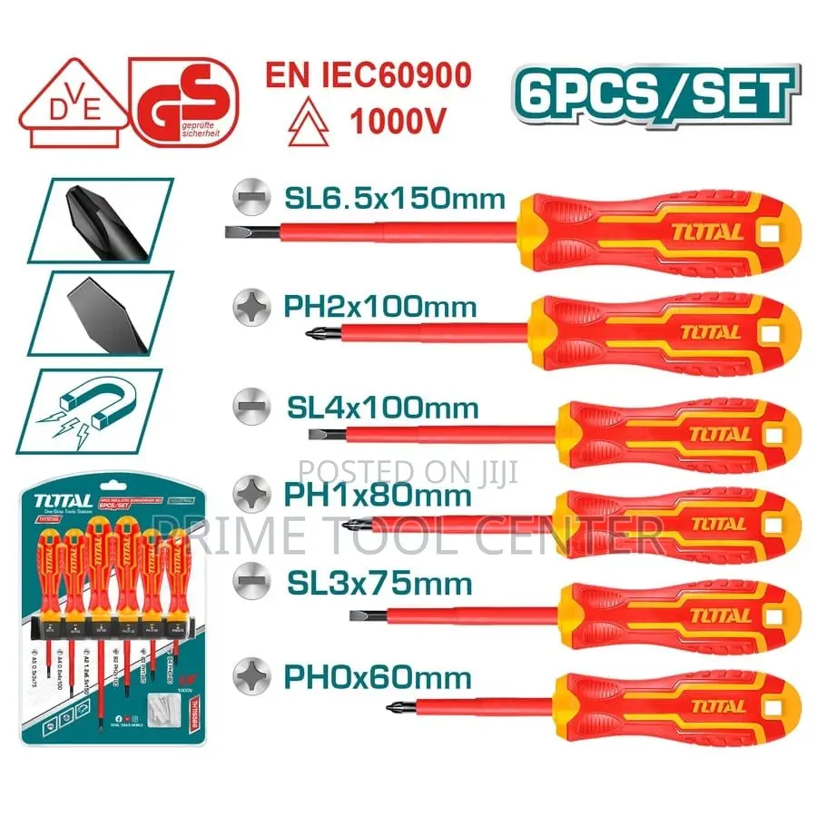 Total 6 Pcs insulated screwdriver set