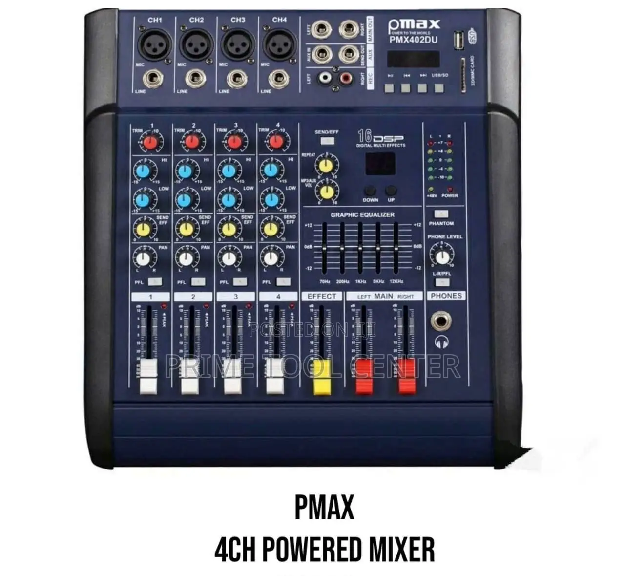 Powerful PMax 4CH Powered Mixer