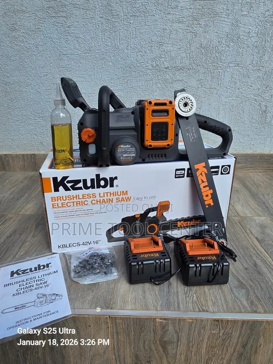 Kzubr KBLECS-42V-16 brushless lithium electric chain saw 4.0Ah