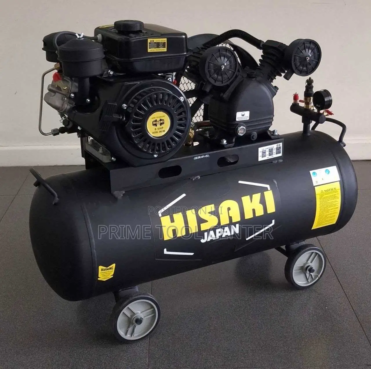 HISAKI JAPAN Compressor 200 Litres with Diesel Engine 8.5hp