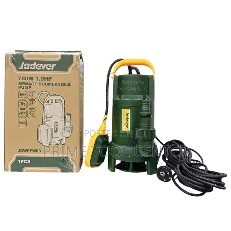 Jadever Sewage submersible pump 750W(1.0HP) Max.head:8m