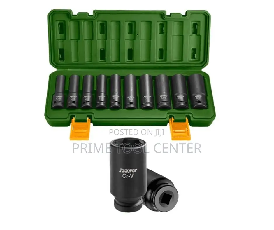 Jadever 10 Pcs 1/2″ deep impact socket set