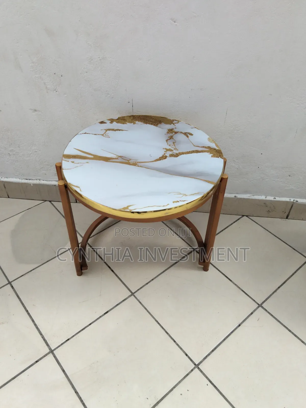 Gold With Marble Top Coffee Table