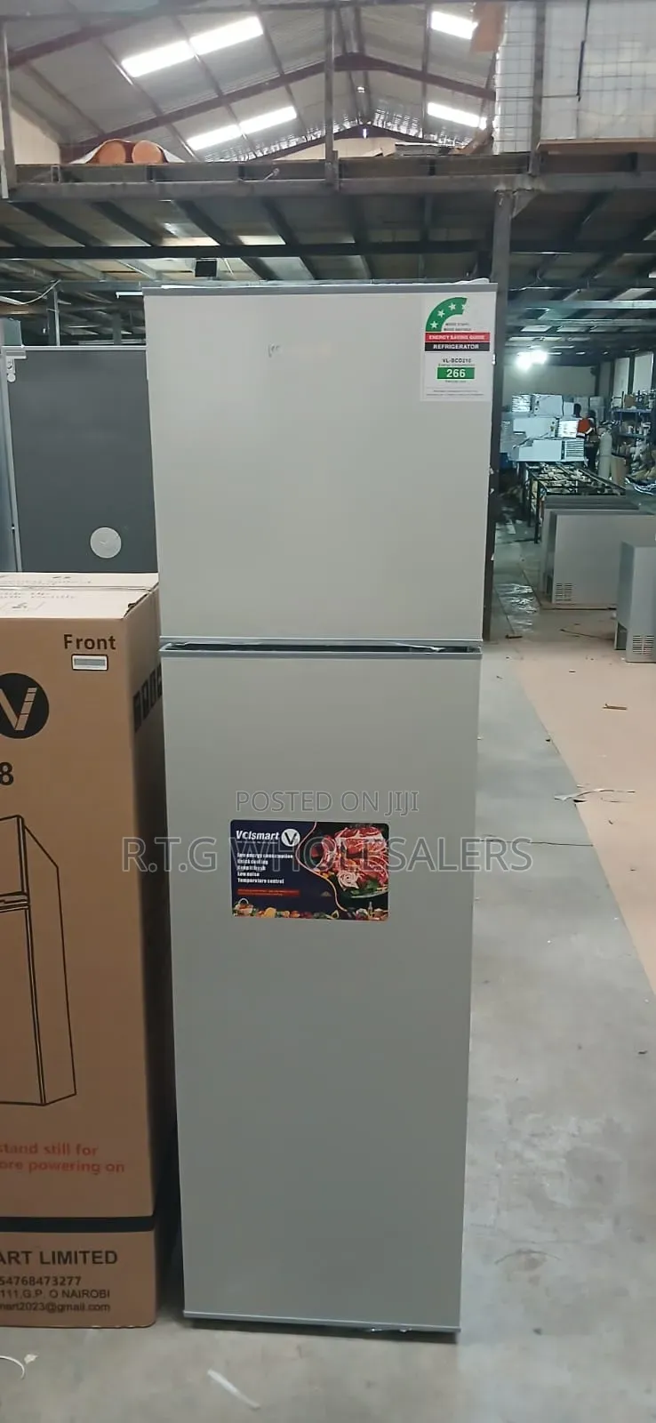 Silver Volsmart 108 Litres Double Door Refrigerator
