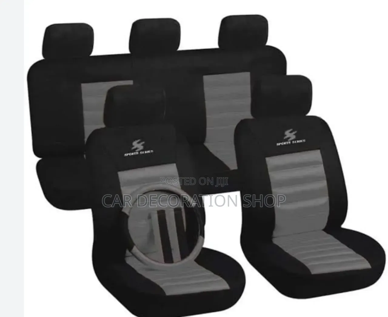 High Contrast Dualtone Sport Stylin Greyblack Ribbed Centre Seat Cover