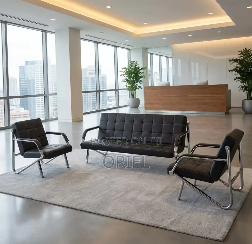 Office Sofa : Modern Office Black Sofa