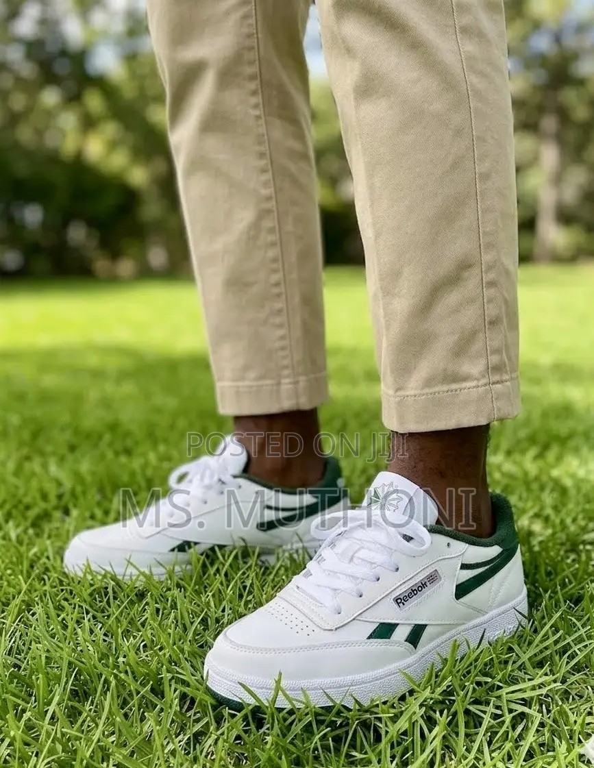 White and Forest Green Reebok Club C Revenge Sneakers Size 40-45