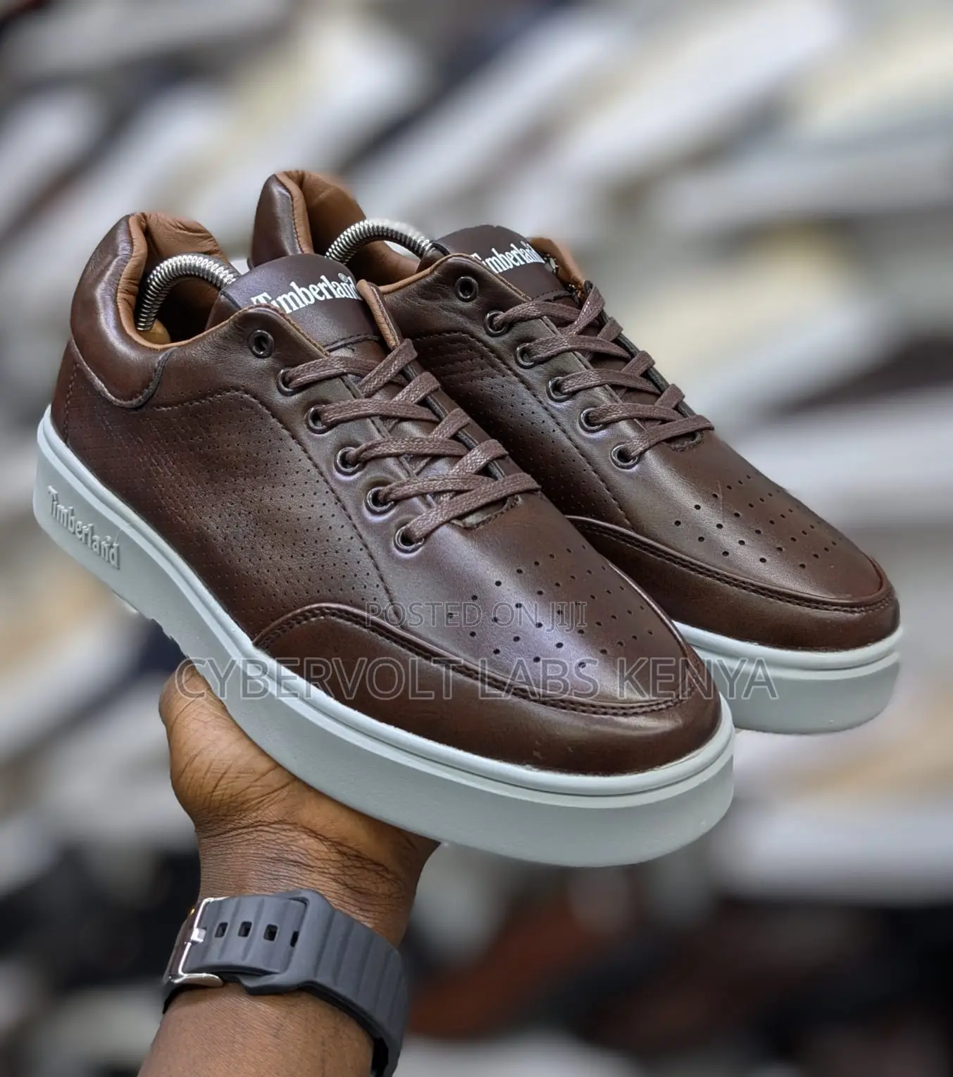 Timberland Men’s Casual Sneakers – Brown Leather Look, Lace-Up
