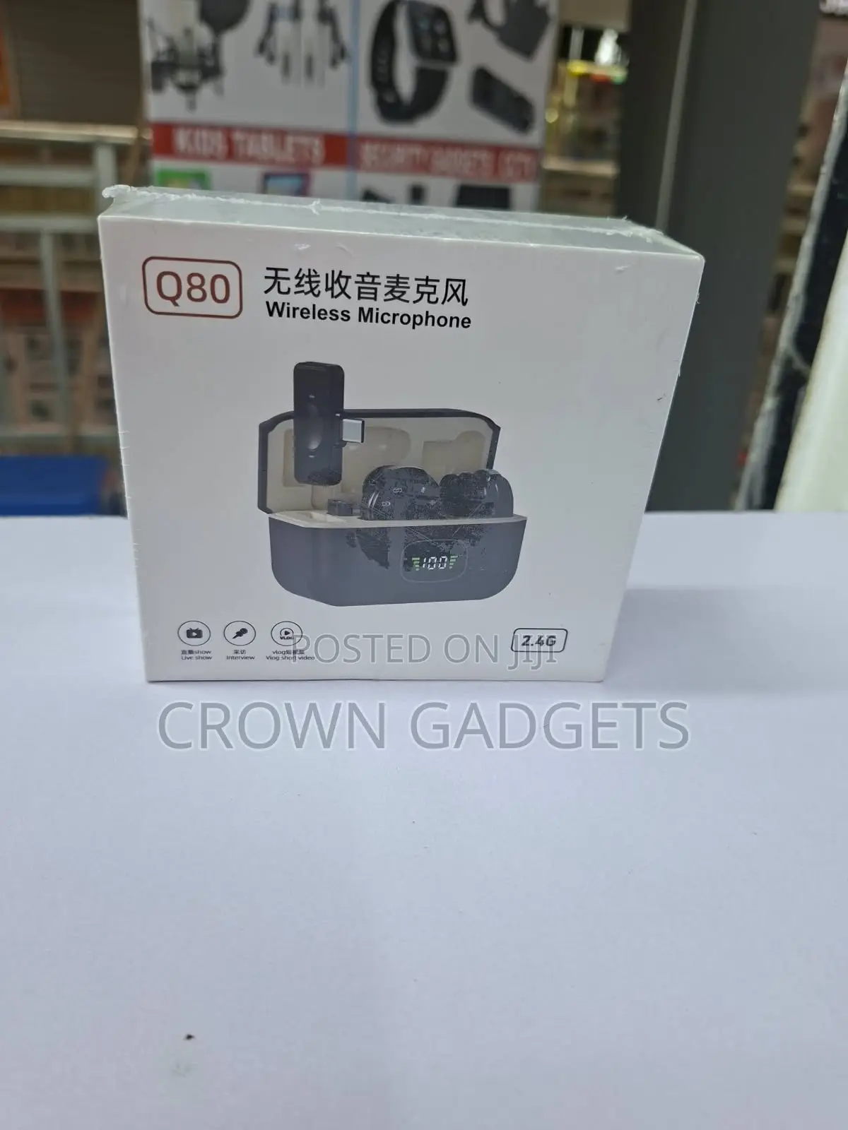 Q80 Wireless Microphone Dual Lavalier 2.4G Noise Cancelling Mic