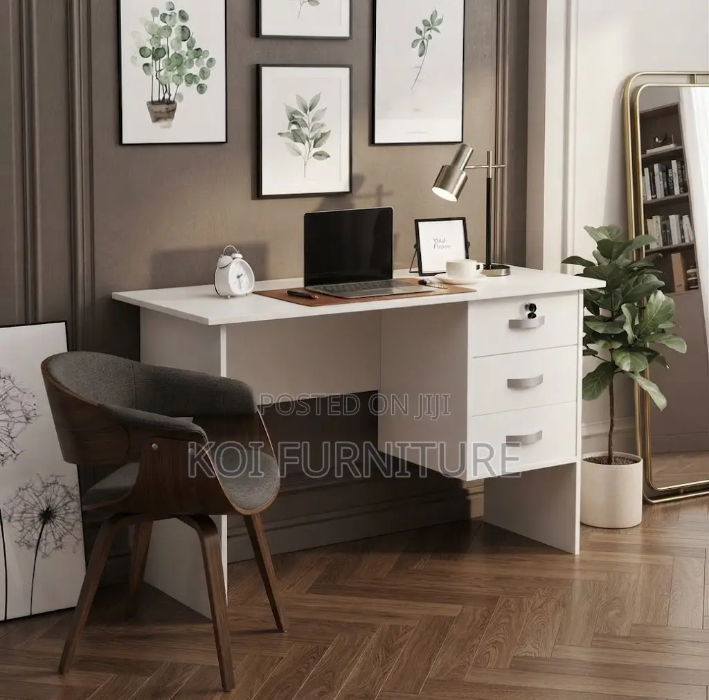 Office Desk; 1200mm White Cleric Hoem Office Study Paper Work Table