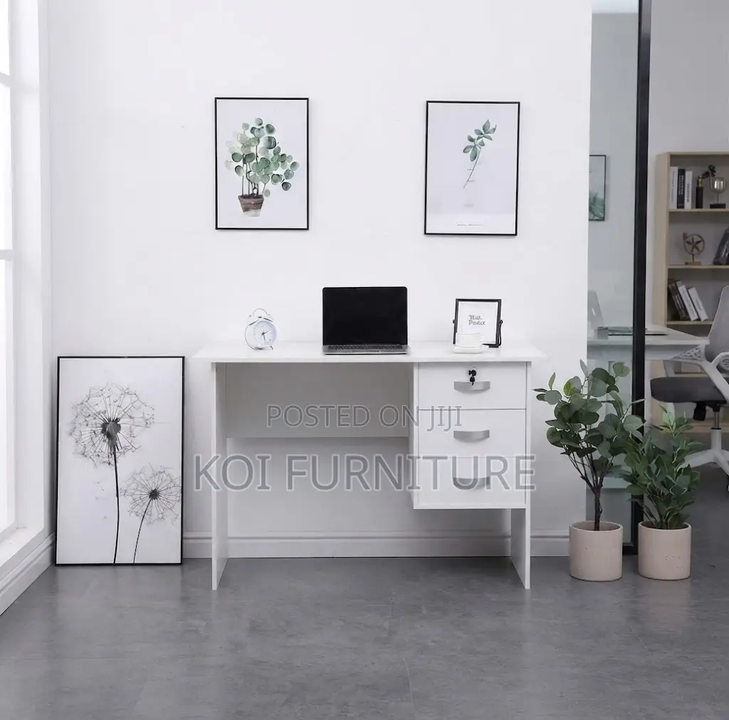 Office Desk; 1200mm White Cleric Hoem Office Study Paper Work Table